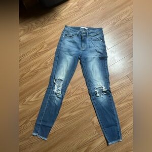 Distressed Blue Jeans